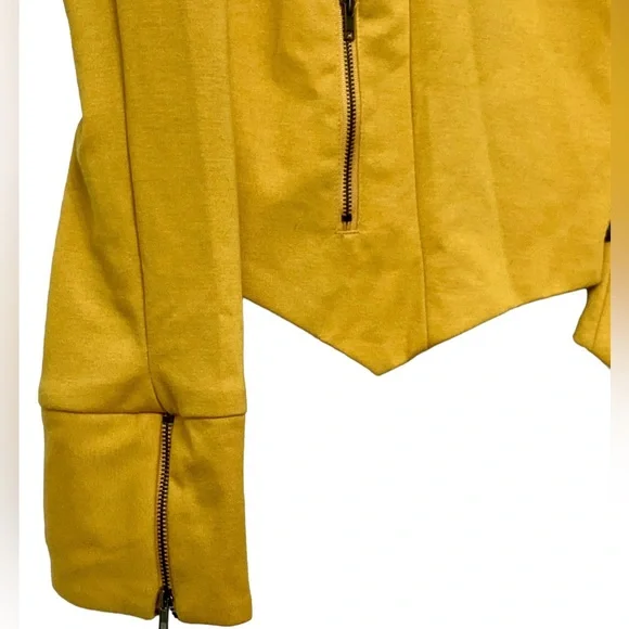 Mustard Yellow Jacket With Silver Studs Sz L - Picture 8 of 12